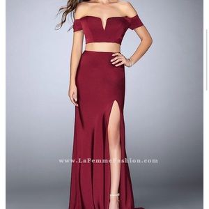 Maroon/wine two piece prom dress